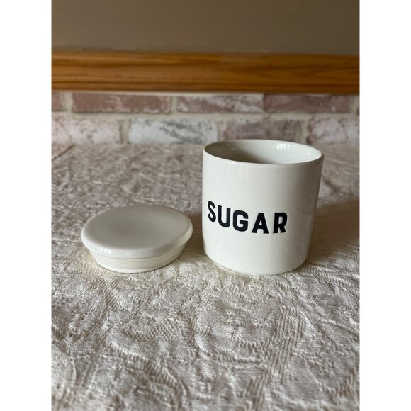2 Stackable Set Ceramic Sugar & Creamer Jar Minimalist Style Storage Container - Picture 3 of 16